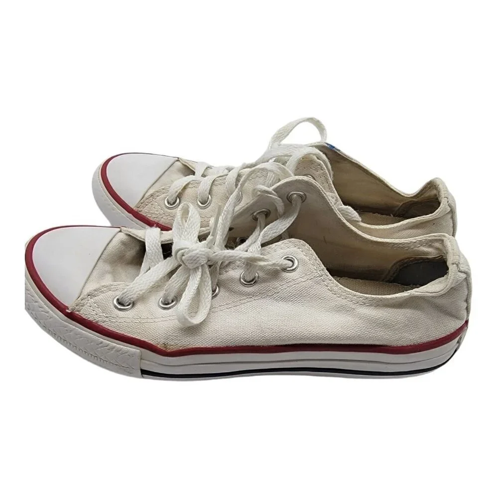 Converse Chuck Taylor All Star Kids 3 OX Skate Shoes White Red 3J256 Lace Up